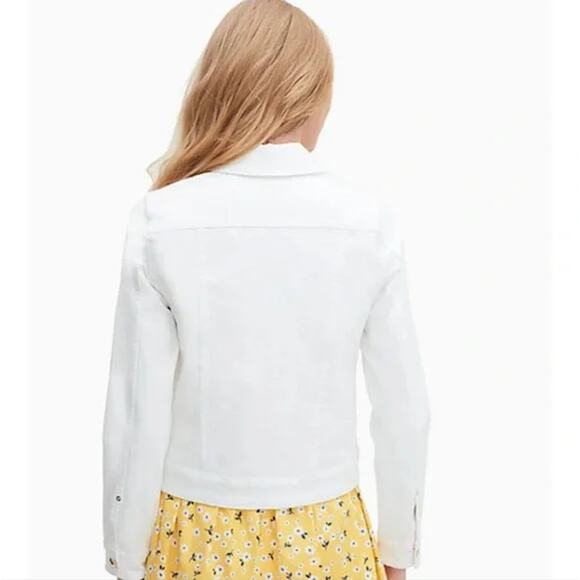 $298 KATE SPADE NWT Classic All White Denim Jean Jacket – Large - Picture 11 of 15